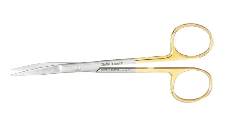 Miltex Miltex Carb-N-Sert Operating Scissors Goldman-Fox 5 Inch Length OR Grade Stainless Steel (German) / Tungsten Carbide NonSterile Finger Ring Handle Curved Blade Sharp/Sharp - 5-320TC