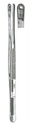 Miltex Miltex Tissue Forceps Davis 10 Inch OR Grade Stainless Steel (German) NonSterile NonLocking Thumb Handle Straight Serrated Tip - 6-212