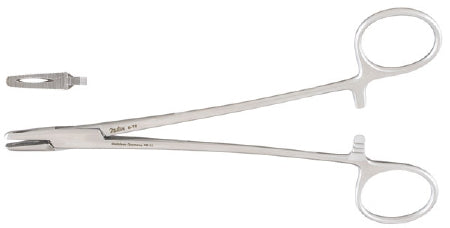 Miltex - Needle Holder 7 Inch Length Fenestrated Jaws Finger Ring Handle - 8-70