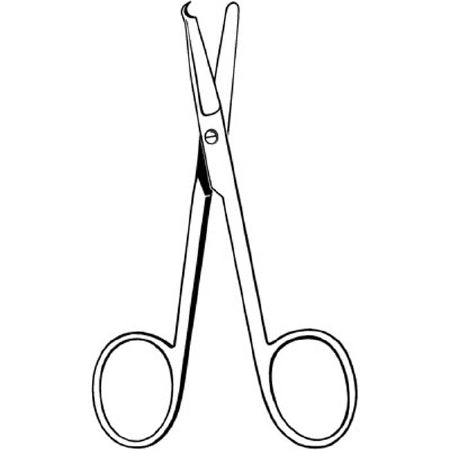 Merit - Stitch Scissors Littauer 5-1/2 Inch Length Office Grade Pakistan Stainless Steel NonSterile Finger Ring Handle Straight Blunt Tip / Blunt Tip - 97-358