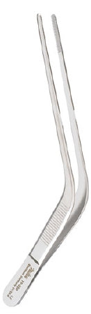 Miltex - Dressing Forceps Wilde 5-1/4 Inch Length OR Grade German Stainless Steel NonSterile NonLocking Cross Action Handle Angled Serrated Tips - 19-356