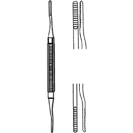 Sklar Sklar Nail / Bone Rasp 7 Inch Stainless Steel Reusable 3 mm / 4 mm Straight Serrated Blades - 97-1640