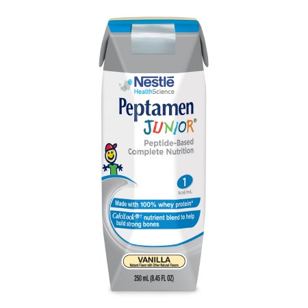 Nestle Healthcare Nutrition Peptamen Junior Pediatric Oral Supplement / Tube Feeding Formula Vanilla Flavor 250 mL Tetra Prisma Ready to Use - 798716162524