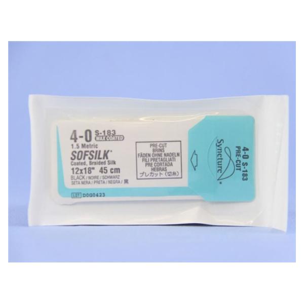 Medtronic MITG-Covidien Suture 4-0 Silk No Needle Sofsilk Black 18" Braid 36/Ca - S183