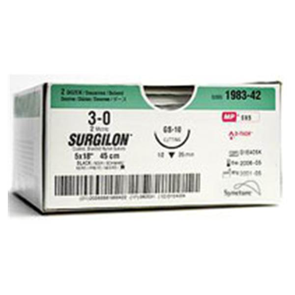 Medtronic MITG-Covidien Suture 4-0 Nylon P-12 Surgilon White 18" Braid 12/Ca - SBS1884G