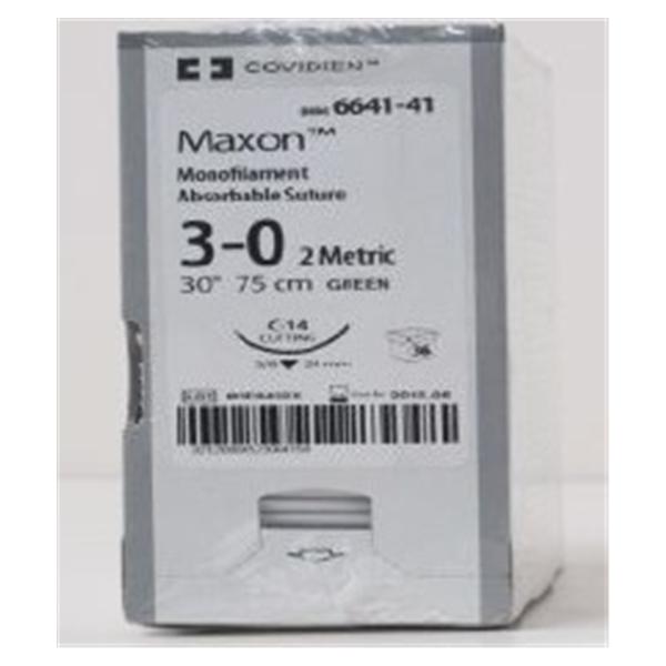 Medtronic MITG-Covidien Suture 3-0 Polyglyconate Copolymer C-14 Maxon Green 30" Monofilament 36/Ca - 8886664141