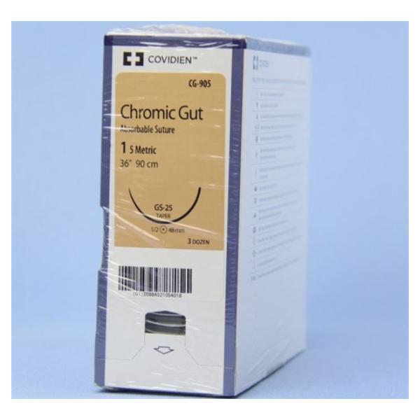 Medtronic MITG-Covidien Suture 1 Chromic Gut Gs-25 Surgigut Undyed 36" Monofilament 36/Ca - CG905