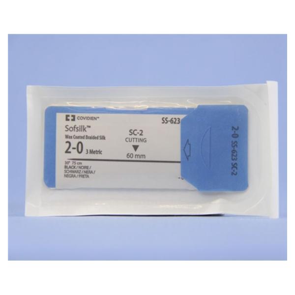 Medtronic MITG-Covidien Suture 2-0 Silk Sc-2 Sofsilk Black 30" Braid 36/Ca - SS623