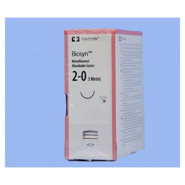 Medtronic MITG-Covidien Suture 2-0 Polyglecaprone V-20 Biosyn Undyed 30" Monofilament 36/Ca - GM323
