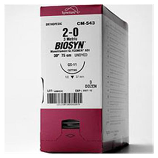 Medtronic MITG-Covidien Suture 4-0 Polyglecaprone V-20 Biosyn Undyed 30" Monofilament 36/Ca - GM321