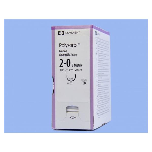 Medtronic MITG-Covidien Suture 2-0 Polyester Gu-46 Polysorb Violet 30" Braid 36/Ca - UL878