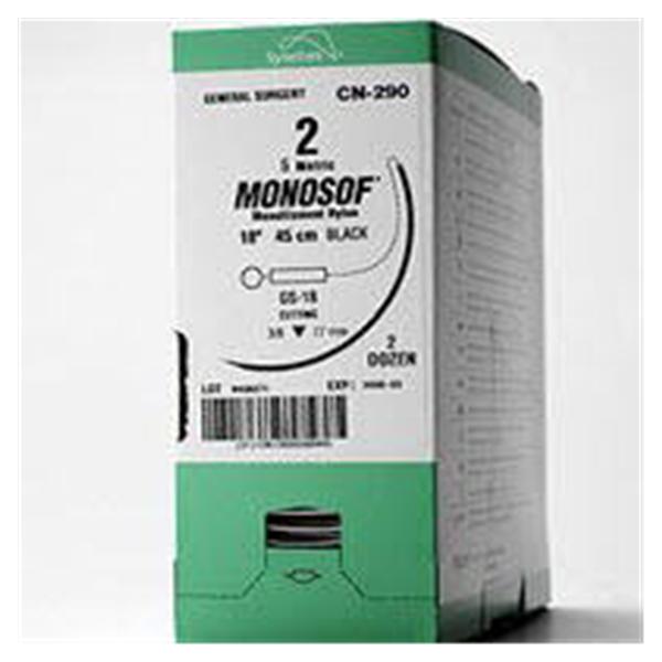 Medtronic MITG-Covidien Suture 5-0 Nylon P-10 Monosof Black 18" Monofilament 12/Ca - SN3695