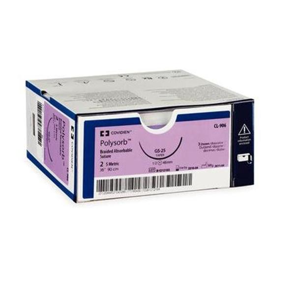 Medtronic MITG-Covidien Suture 4-0 Polyester C-14 Polysorb Undyed 30" Braid 36/Bx - SL692
