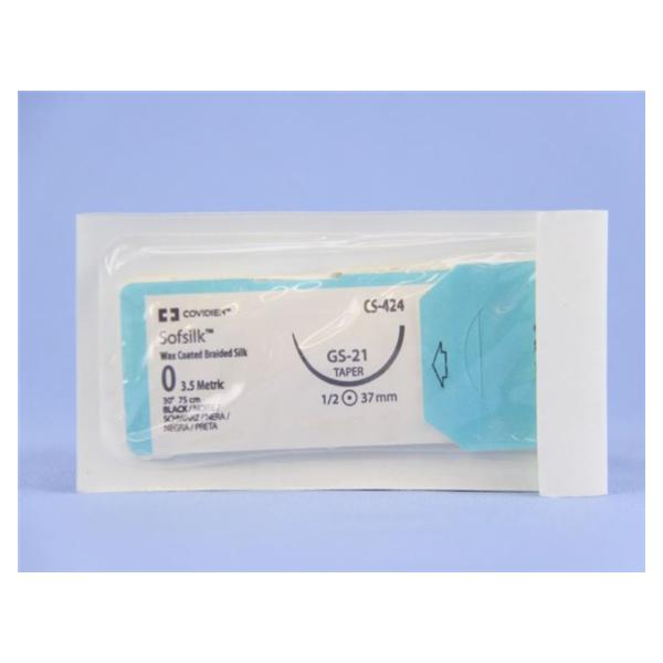 Medtronic MITG-Covidien Suture 0 Silk Gs-21 Sofsilk Black 30" Braid 36/Ca - CS424