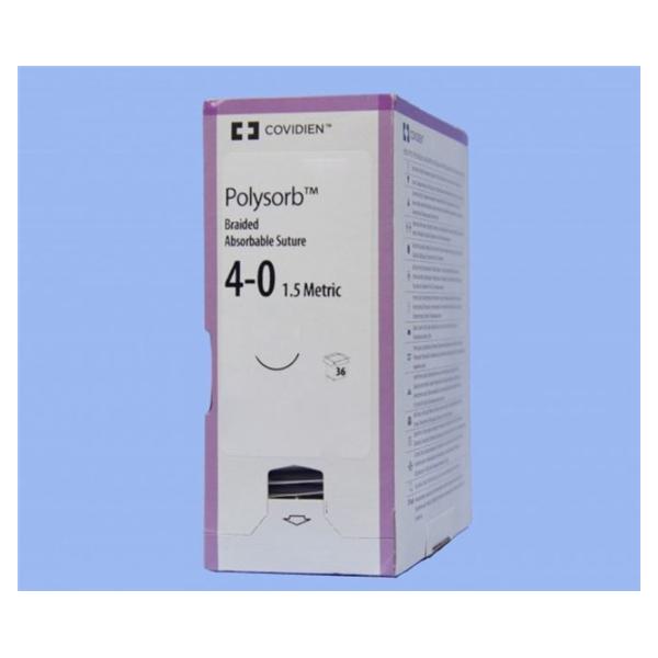 Medtronic MITG-Covidien Suture 4-0 Polyester Pc-13 Polysorb Undyed 18" Braid 36/Ca - SL1658