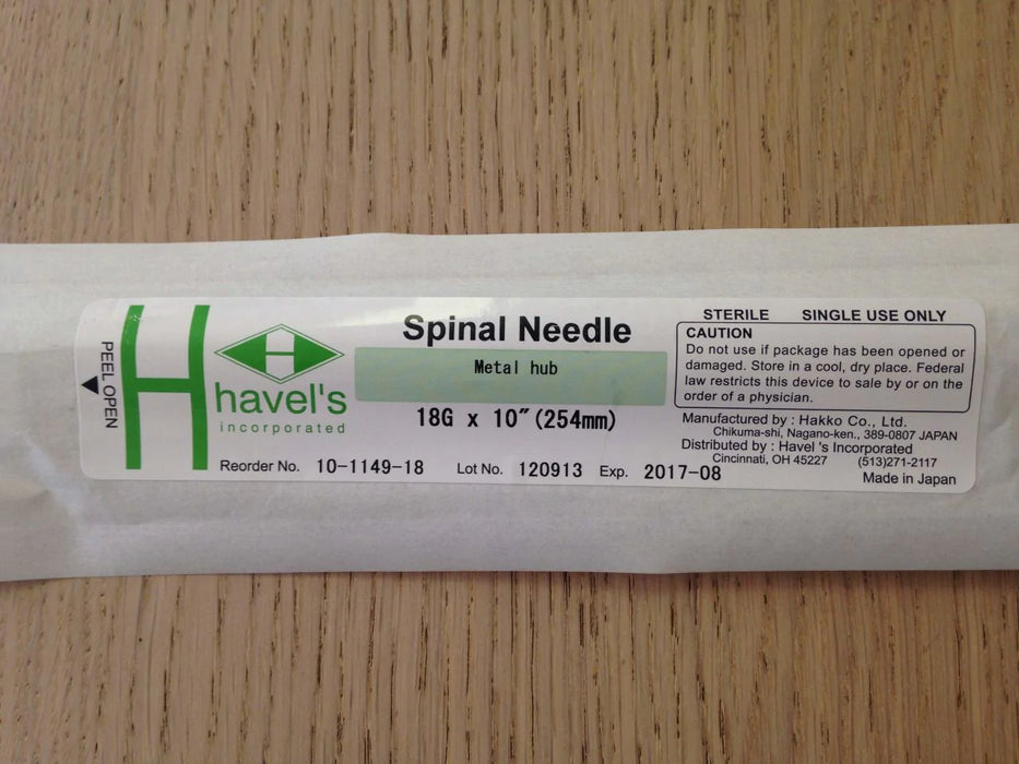 AccuTarg - Spinal Needle Quincke Style 18 Gauge 8 Inch Extra Long Type - 8-1149-18
