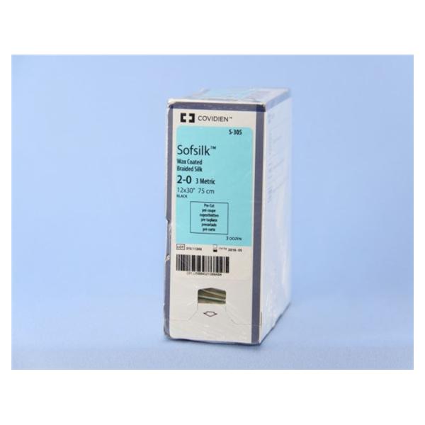 Medtronic MITG-Covidien Suture 2-0 Silk No Needle Sofsilk Black 30" Braid 36/Ca - S305