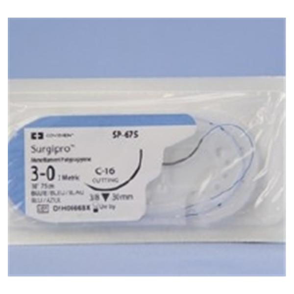 Medtronic MITG-Covidien Suture 3-0 Polypropylene C-16 Surgipro Blue 30" Monofilament 36/Ca - SP675