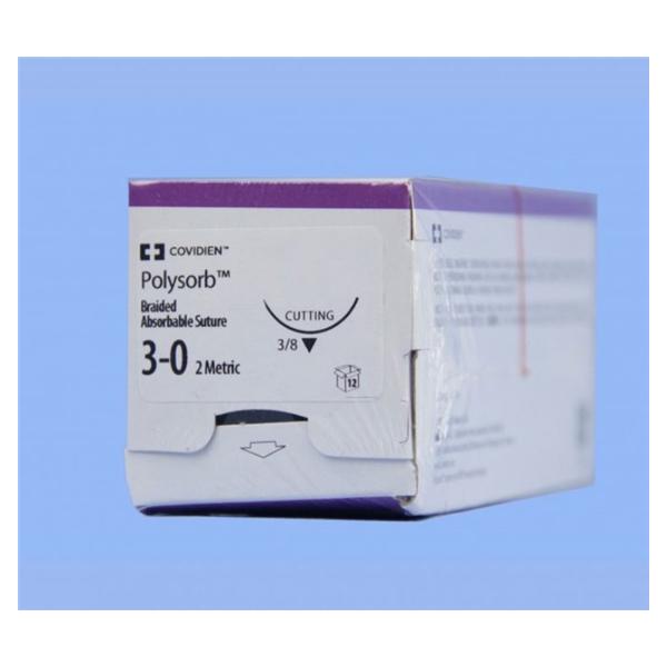 Medtronic MITG-Covidien Suture 3-0 Polyester P-14 Polysorb Undyed 18" Braid 12/Ca - SL5640G