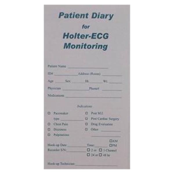 Nikomed, USA Inc Diary Patient For Holter 3-1/2X5-1/2" 100/Pk - PTDIARY