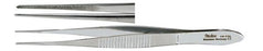 Miltex - Eye Dressing Forceps 4 Inch Length OR Grade German Stainless Steel NonSterile NonLocking Thumb Handle Straight Serrated Tips - 18-779