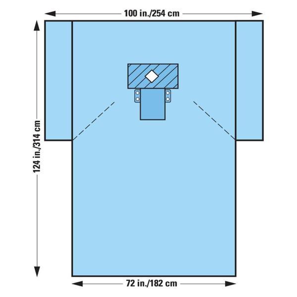 O & M Halyard Drape Thyroid Surgical 5X5" Diamond Fenestrated 100X72X124" Sterile 10/Ca - 89258