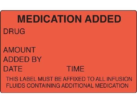 Shamrock Scientific Pre-Printed Label Anesthesia Label Medication Added, Drug, Amount, Added By, Date, Time Red 1-1/2 X 2-1/2 Inch - SN-2001