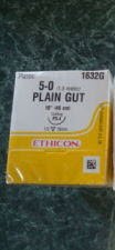 J & J Healthcare Systems - Suture with Needle Absorbable Uncoated Undyed Suture Plain Gut Size 5 - 0 18 Inch Suture 1-Needle 16 mm Length 1/2 Circle Reverse Cutting Needle - 1632G