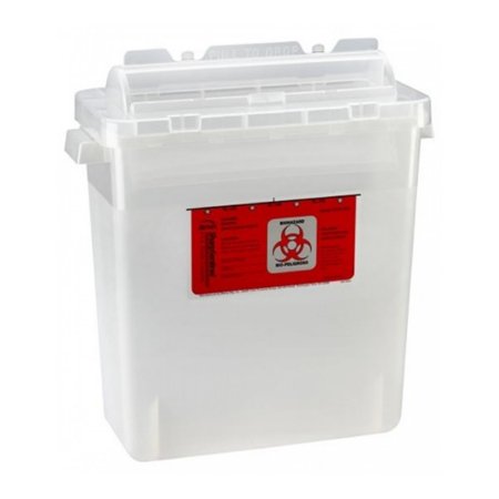 Bemis Sentinel - Sharps Container 10 H X 5-1/4 W X 11 D Inch 1.25 Gallon Translucent Beige Base / Translucent Lid Horizontal Entry Rotating Lid - 175 020