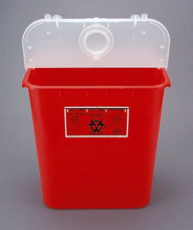 Bemis Sentinel - Sharps Container 15-7/8 H X 16-1/2 L X 11-13/16 W Inch 8 Gallon Red Vertical Entry - 108 030