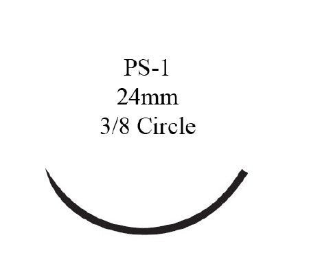 J & J Healthcare Systems Ethilon Suture with Needle Nonabsorbable Uncoated Black Suture Monofilament Nylon Size 3-0 18 Inch Suture 1-Needle 24 mm Length 3/8 Circle Reverse Cutting Needle - 1663H