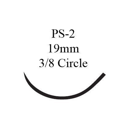 Ethilon - Suture with Needle Nonabsorbable Uncoated Black Suture Monofilament Nylon Size 5 - 0 18 Inch Suture 1-Needle 19 mm Length 3/8 Circle Precision Point - Reverse Cutting Needle - 1666H