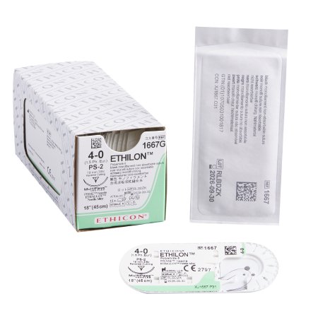 Ethilon - Suture with Needle Nonabsorbable Uncoated Black Suture Monof ...