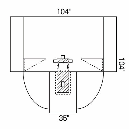 O&M Halyard Inc Abdominal Drape Laparoscopy / Pelviscopy Drape 104 W X 35 W X 104 L Inch Sterile - 89222