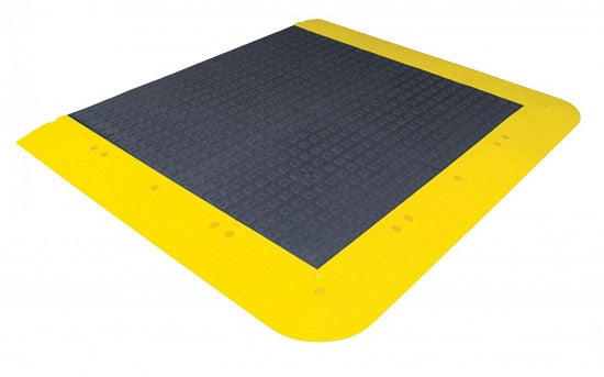 US Plastic Corp. Wearwell, Inc ErgoDeck Outside Corner Yellow 15" x 15" x 6" Case of 4 - 560.78X6X15X15Y