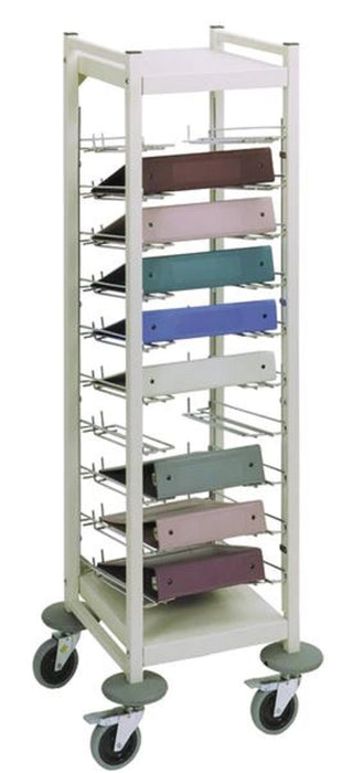 Omnimed Horizontal Open Style Chart Rack (Wired Dividers 1-4 Tier), Beige