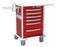 Waterloo Healthcare Medical UTGLA-33669-RED 5 Drawer Aluminum Emergency Cart Lever Lock, Red/Light Gray - Tall