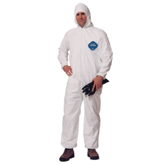 US Plastic Corp. Sunrise Industries Tyvek Coverall Zipper Front, Hood, Elastic Wrist & Ankles