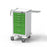 Waterloo Healthcare Medical JTGSU-333369-SPG 6 Drawer Slim Medium Junior, Light Gray Exterior / Spring Green Drawers, Push Button Lock