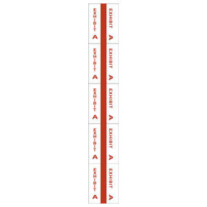Tabbies Alphabetical Exhibit Index Tabs, Red Color Edge - 1" in, 5 Pack per Box