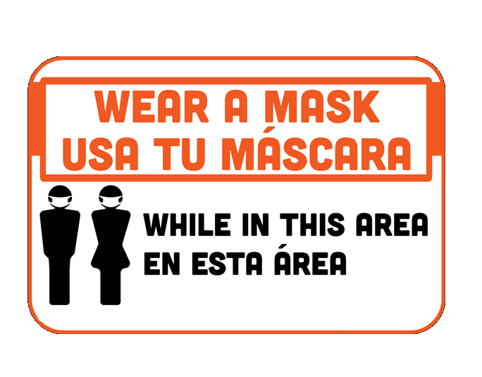BeSafe Messaging Bilingual Wall Decals - Orange & White, 6" x 9", Pack of 3