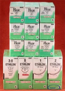 J & J Healthcare Systems Ethilon Suture with Needle Nonabsorbable Uncoated Black Suture Monofilament Nylon Size 3-0 30 Inch Suture 1-Needle 40 mm Length 3/8 Circle Reverse Cutting Needle - 1673H