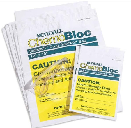 Cardinal ChemoPlus Chemo Drug Transport Bag 6 X 9 Inch Clear / Yellow Zip Closure - CT0575