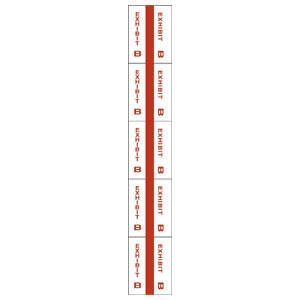Tabbies Alphabetical Exhibit Index Tabs, Red Color Edge - 1" in, 5 Pack per Box