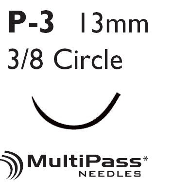J & J Healthcare Systems Ethilon Suture with Needle Nonabsorbable Uncoated Black Suture Monofilament Nylon Size 6-0 18 Inch Suture 1-Needle 13 mm Length 3/8 Circle Reverse Cutting Needle - 667G
