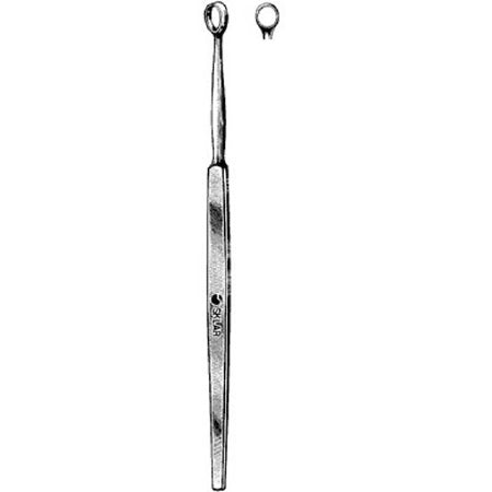 Sklar Sklar Dermal Curette Fox 5-1/2 Inch Length Single-ended Solid Flat Handle 3 mm Tip Straight Fenestrated Round Tip - 817566