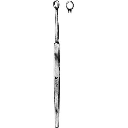 Sklar Sklar Dermal Curette Fox 5-1/2 Inch Length Single-ended Solid Flat Handle 4 mm Tip Straight Fenestrated Round Tip - 817931
