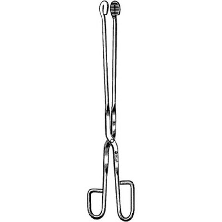 Sklar Sklar Sterilization Forceps Universal 8 Inch Premium OR Grade Stainless Steel NonSterile NonLocking Finger Ring Handle Straight Serrated Circular Paddle Tips - 10-1080