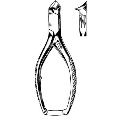 Sklar Nail Nipper Angled Concave Jaws 5-1/2 Inch German Stainless Steel - 97-1156