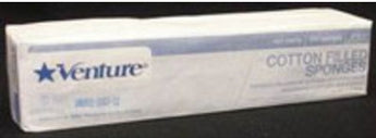 Tidi Products Venture NonWoven Sponge Cotton Filled 4-Ply 3 X 3 Inch Square NonSterile - 908242